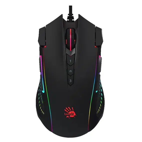 Gaming Mouse Bloody J90s, RGB, USB, Black                                                                                                                           