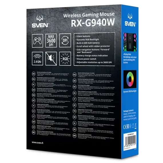 Gaming Wireless Mouse SVEN RX-G940W, Black, 13 image