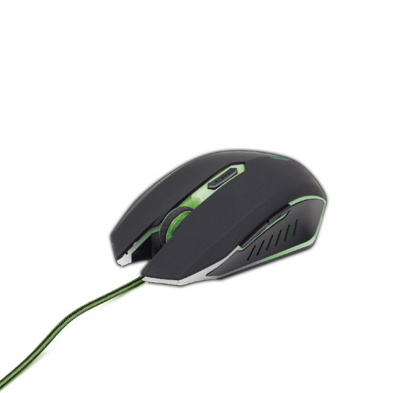 Gaming Mouse Gembird MUSG-001-G, USB, Black / Green, 2 image