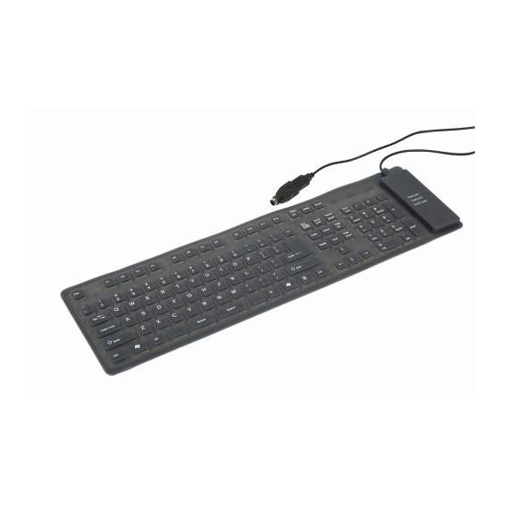 Tastatură flexibilă Gembird KB-109F-B, USB, Black, 2 image