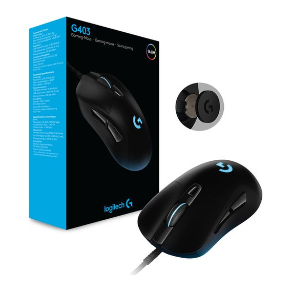Gaming Mouse Logitech G403 HERO, USB, Black, 3 image
