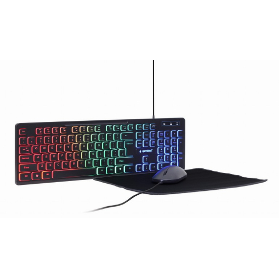 Tastatură Gaming + Mouse + MousePad Gembird KBS-UML-01, USB, RGB backlight, Black, 3 image