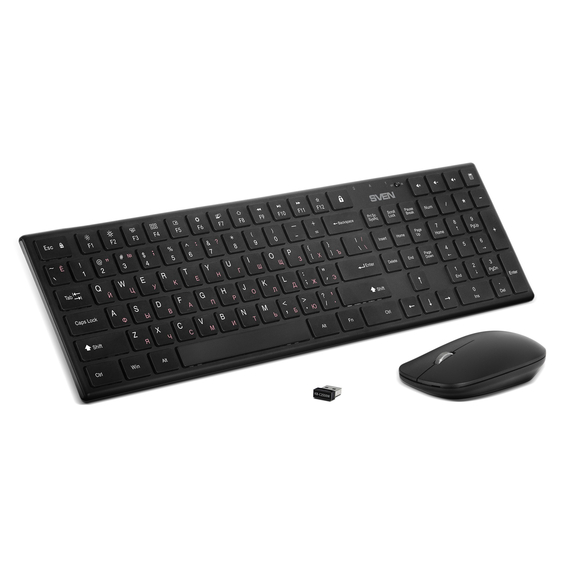 Tastatură + Mouse Wireless SVEN KB-C2550W, Black, 2 image