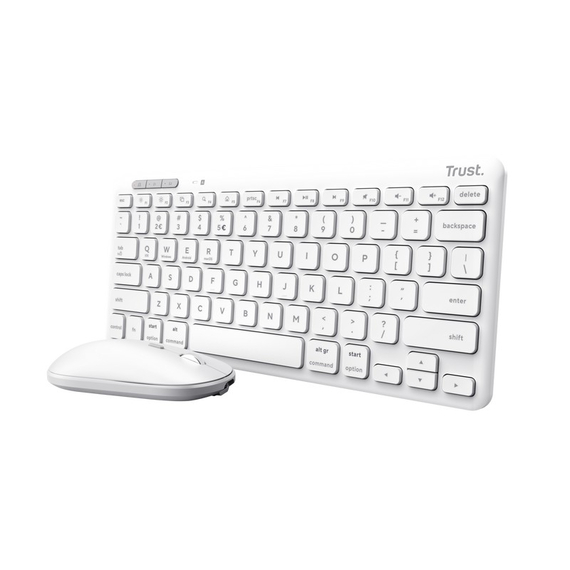 Tastatură + Mouse Wireless Trust Lyra Multi-Device, BT5.0, White, 2 image