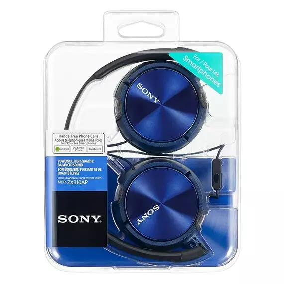 Căști SONY MDR-ZX310AP, Albastru, 4 image