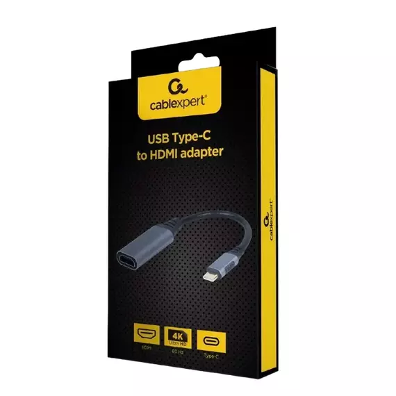 Cablu Video Cablexpert A-USB3C-HDMI-01, USB Type-C (M) - HDMI, 0,15m, Gri, 2 image