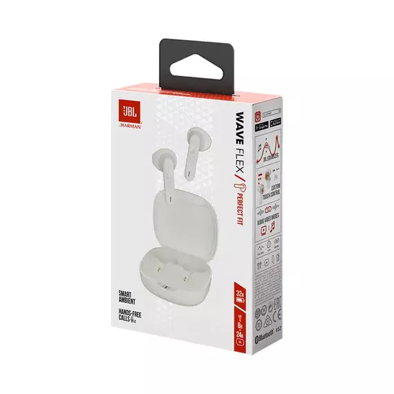 JBL. Căști JBL Wave Flex, Alb, 2 image