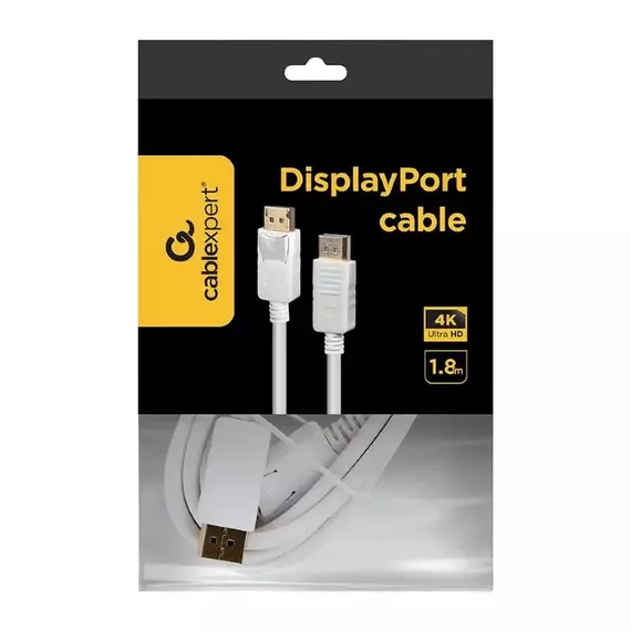 Cablu Video Cablexpert CC-DP2-6-W, DisplayPort (M) - DisplayPort (M), Alb, 2 image