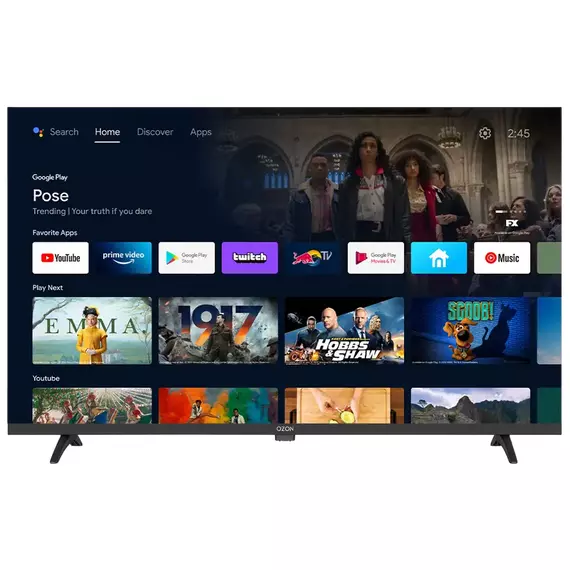 32" LED SMART TV OZON H32S6000R, 1366x768 HD, Android TV, Negru, 4 image
