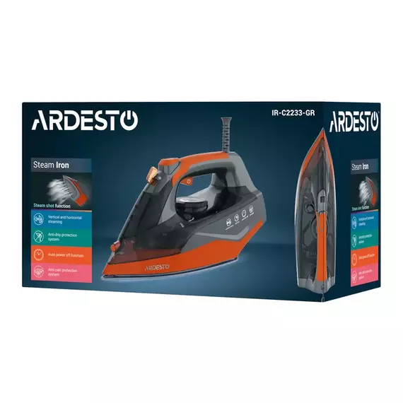 Fier de călcat Ardesto IR-C2233-GR, 2200W, Negru | Portocaliu, 6 image