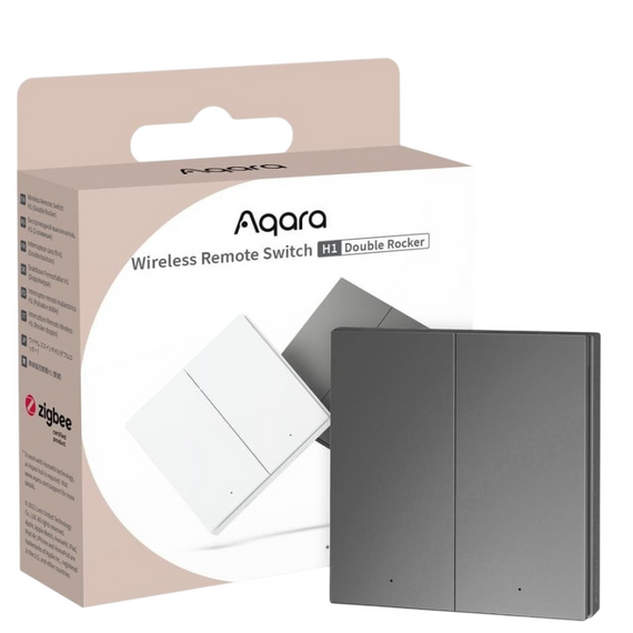Comutator inteligent AQARA Wireless Switch H1 (Double Rocker), Gri, 2 image