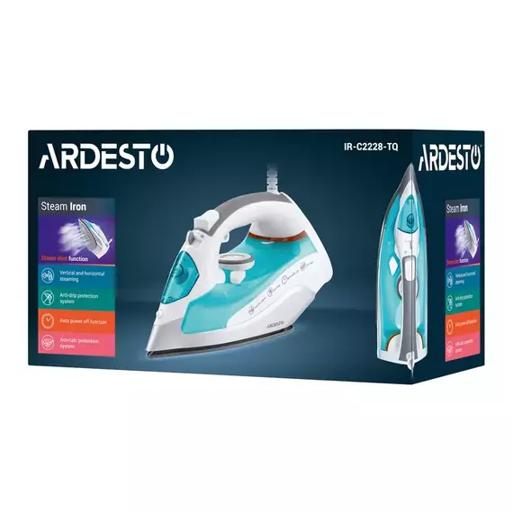 Fier de călcat Ardesto IR-C2228-TQ, 2200W, Albastru | Alb, 2 image