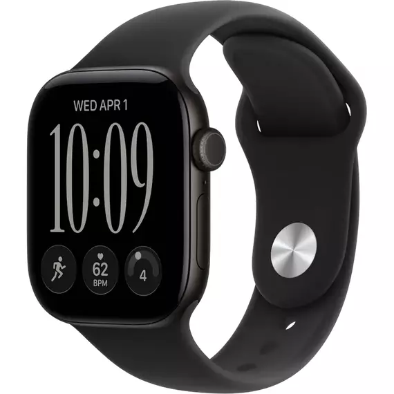 Apple Watch Series 12 GPS, 42mm Black Aluminium Case with Black Sport Band - M/L MJEC4