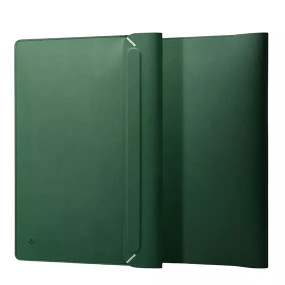 Husă pentru laptop Spigen Valentinus 13-14", Piele artificială, Jeju Green, 3 image