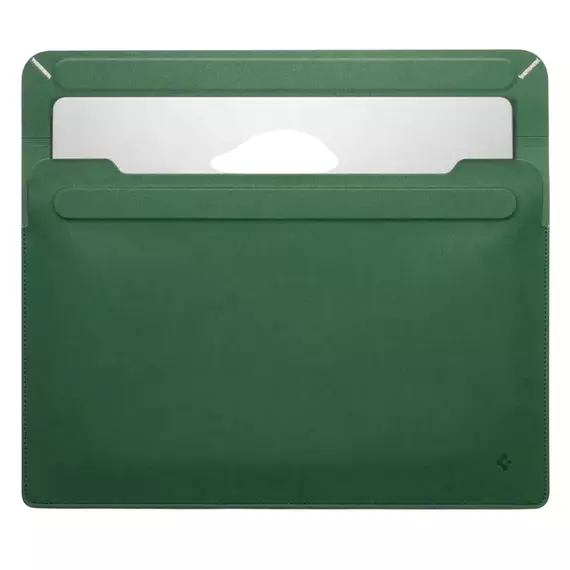 Husă pentru laptop Spigen Valentinus 13-14", Piele artificială, Jeju Green, 4 image