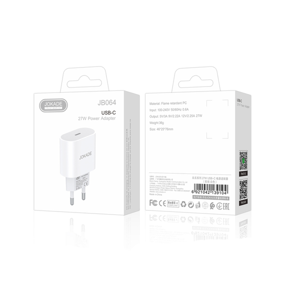 Jokade Wall Charger 1*Type-C 30W Max JB064, White, 2 image