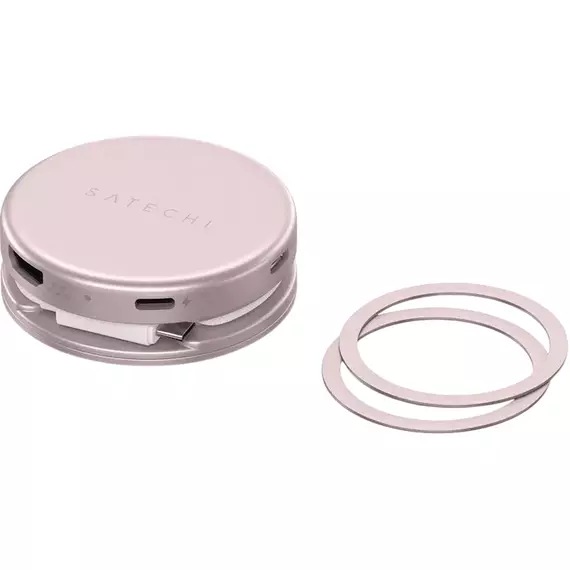 Satechi OntheGo™ 5-in-1 Multiport Blush, USB-C Host, USB-C PD60W, USB-C 3.2Gen1, USB-A 3.2Gen1, SD/
