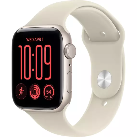 Apple Watch SE 3 44mm Aluminum Case with Sand Sport Band - M/L MJL54 GPS, Starlight