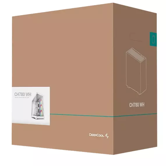 Carcasă PC Deepcool CH780, Full-Tower, Fără PSU, Alb, 4 image