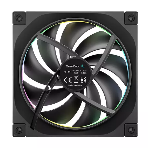 PC Case Fan Deepcool FL14 Reversed ARGB 140x140x25mm, ≤31.46 dB, 66,59CFM, 500-1700RPM, PWM, Hydro B, 5 image