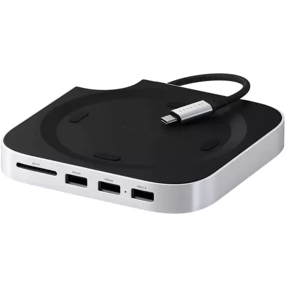 Satechi Mac Mini M4 Stand & Hub with SSD Enclosure, 2xUSB-A3.2 Gen2, USB-A2.0, SD.