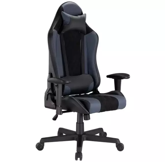 Scaun Gaming Lumi CH09-1, PU Piele, Negru | Albastru