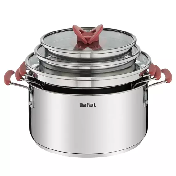 Set de vase Tefal Opti'Space, 5,2L, Oțel inoxidabil