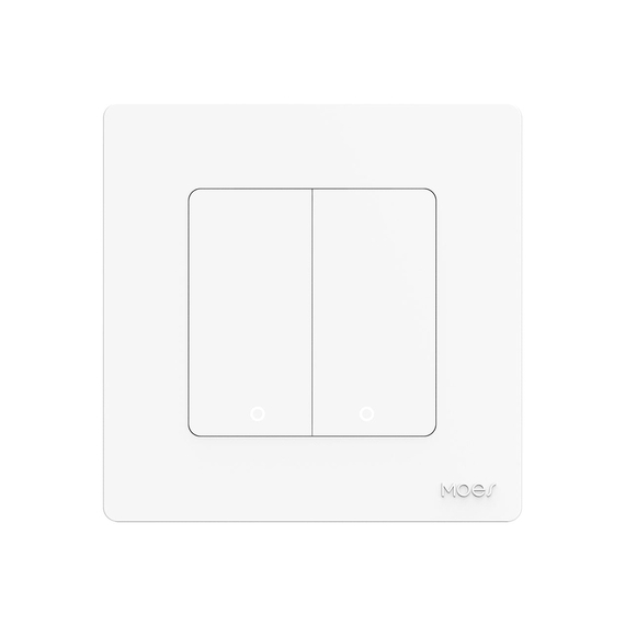 Moes Zigbee Star Ring Smart Push Button Swicth 2 Gang CR2032, White