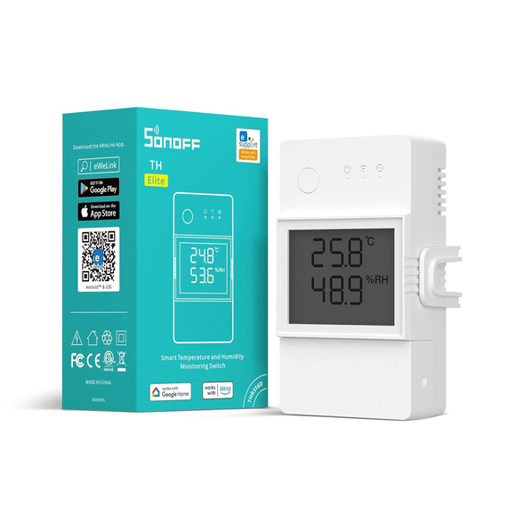Sonoff Wi-Fi Smart Temperature and Humidity Monitoring Switch TH Elite THR316D 16A, 2 image
