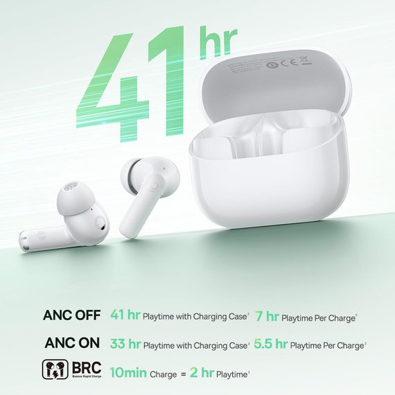 Baseus In-Ear True Wireless Earbuds Bass BP1 NC, Moon White, 2 image