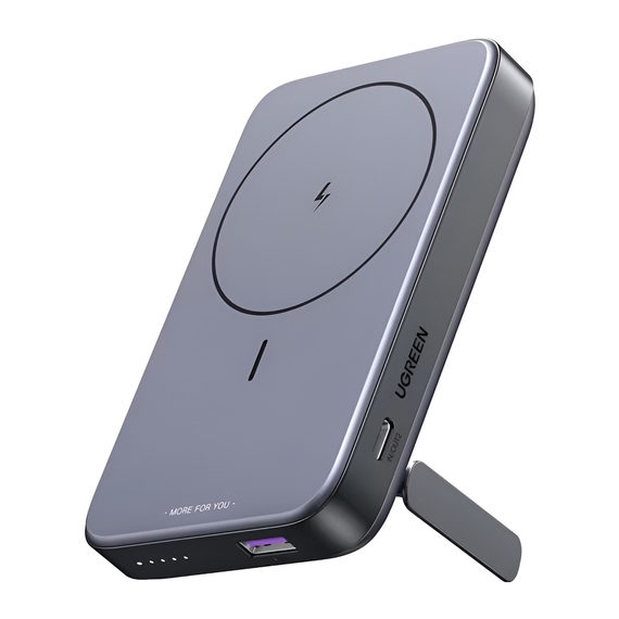 UGREEN Power Bank Foldable Kickstand Magnetic Wireless 10000mAh, 20W, Space Gray, 2 image