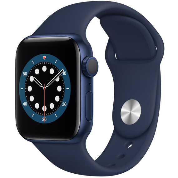 Apple Watch Series 6 40mm/Blue Aluminium Case With Deep Navy Sport Band, MG143 GPS