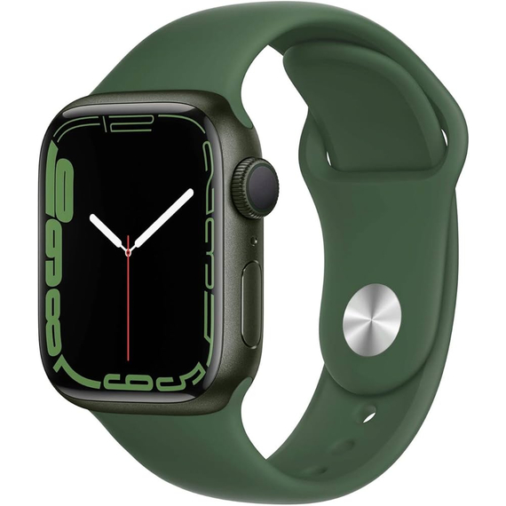 Apple Watch Series 7 41mm Green Aluminium Case with Clover Sport Band, MKN03