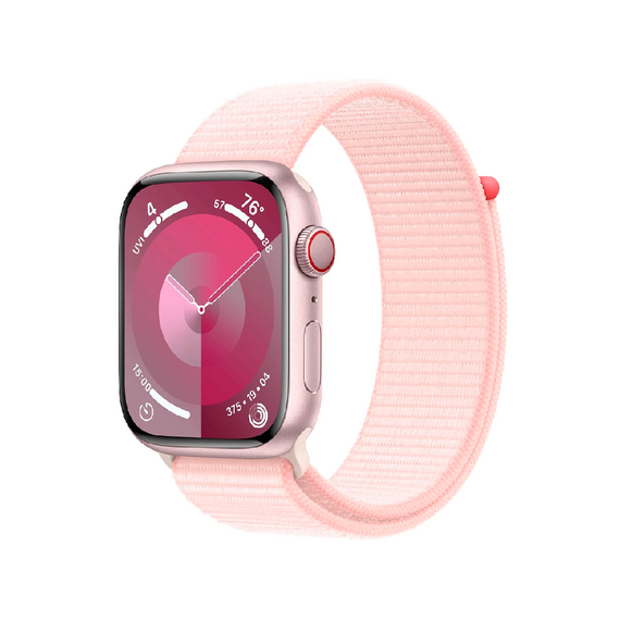 Apple Watch Series 9 GPS 41mm Pink Aluminum Case with Light Pink Sport Loop MR953 MR9G3