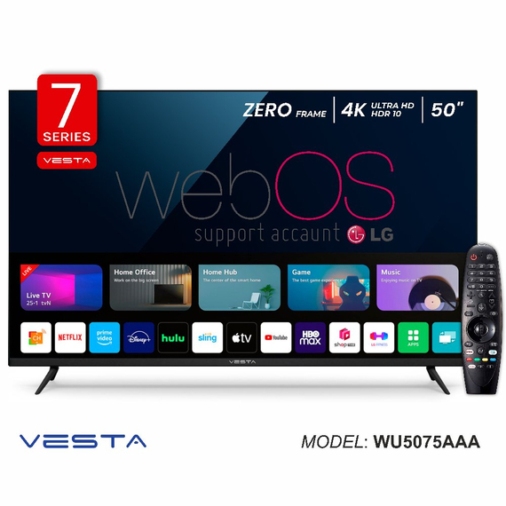 50" LED TV Vesta WU5075AAA(MR20GA), Black