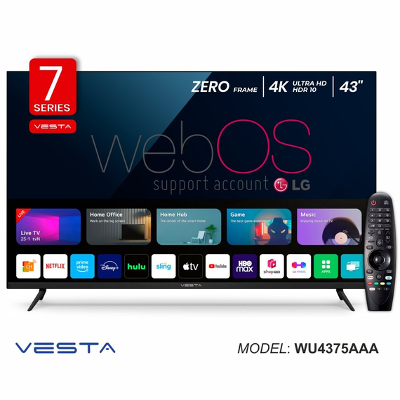 43"" LED TV Vesta WU4375AAA(MR20GA), Black