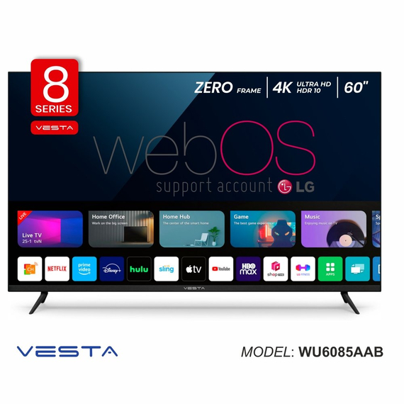 60" LED TV Vesta WU6085AAB, Black