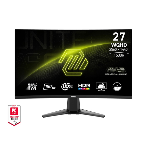 27.0” Gaming Monitor MSI MAG 27CQ6F/ QHD/ Curved/ 0.5ms/ 180Hz/ Black