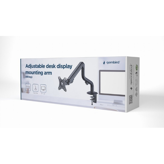 Suport pentru 1 monitor 17"-32" - Gembird MA-DA1-02, Gas spring 2-8kg, VESA 75/100, 3 image