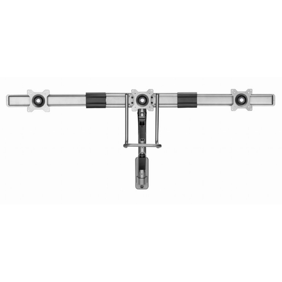 Suport pentru 3 monitoare 17-27"  Gembird MA-WA3-01,  VESA 75/100, up to 6 kg, space grey, 3 image