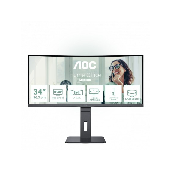 34.0” Monitor Gaming AOC CU34P3CV/ Curved/ 1ms/ 21:9/ 100Hz/ Black