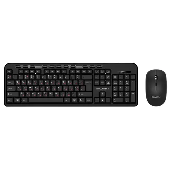 Tastatură + Mouse Wireless SVEN KB-C3200W, Black