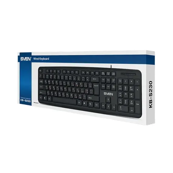 Tastatură SVEN KB-S230, USB, Black, 3 image