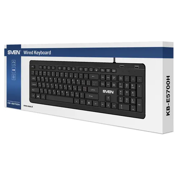 Tastatură SVEN KB-E5700H, USB, Black, 2 image