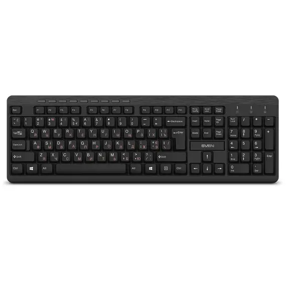 Tastatură + Mouse Wireless SVEN KB-C3400W, Black, 18 image