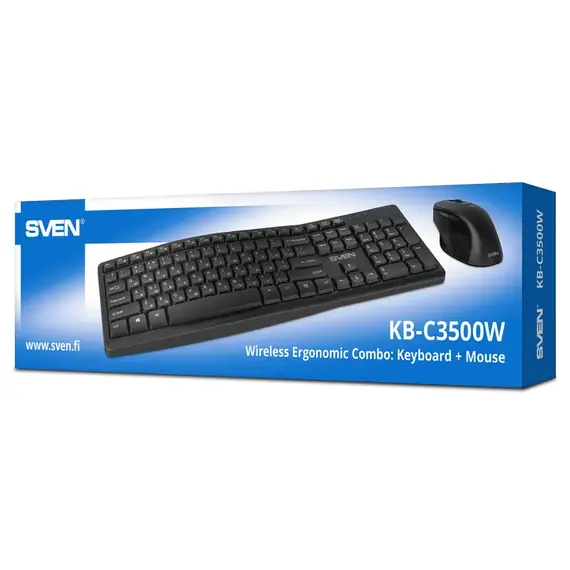 Tastatură + Mouse Wireless SVEN C3500W, Black, 14 image