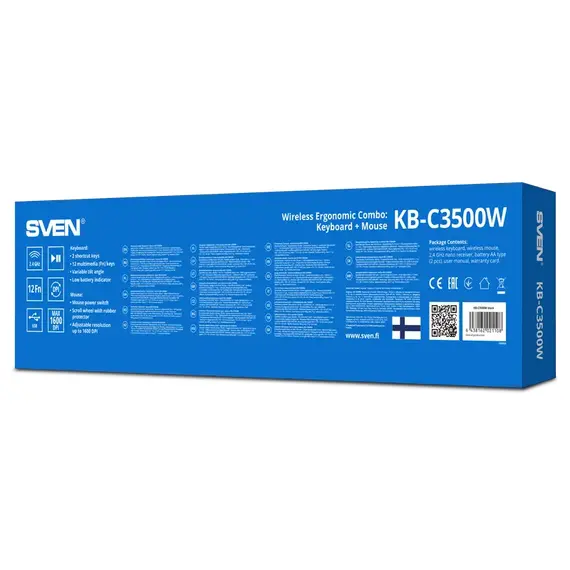 Tastatură + Mouse Wireless SVEN C3500W, Black, 10 image