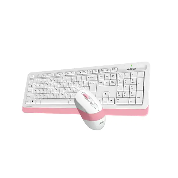 Tastatură + Mouse A4Tech F1010, USB, White/Pink, 7 image