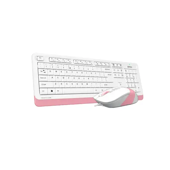 Tastatură + Mouse A4Tech F1010, USB, White/Pink, 4 image
