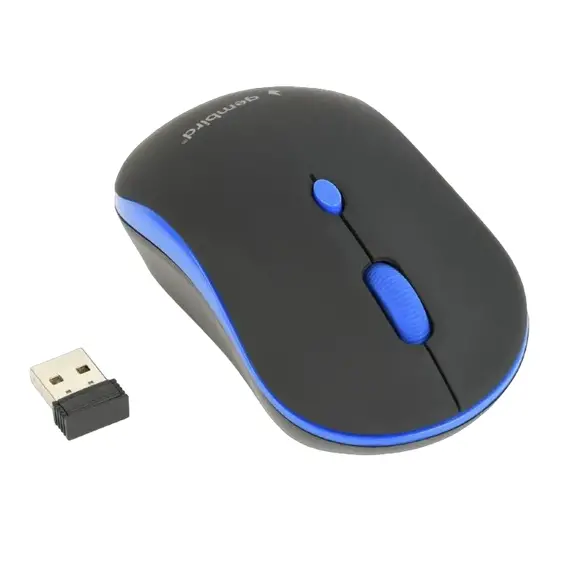 Wireless Mouse Gembird MUSW-4B-03-B, Black/Blue, 4 image